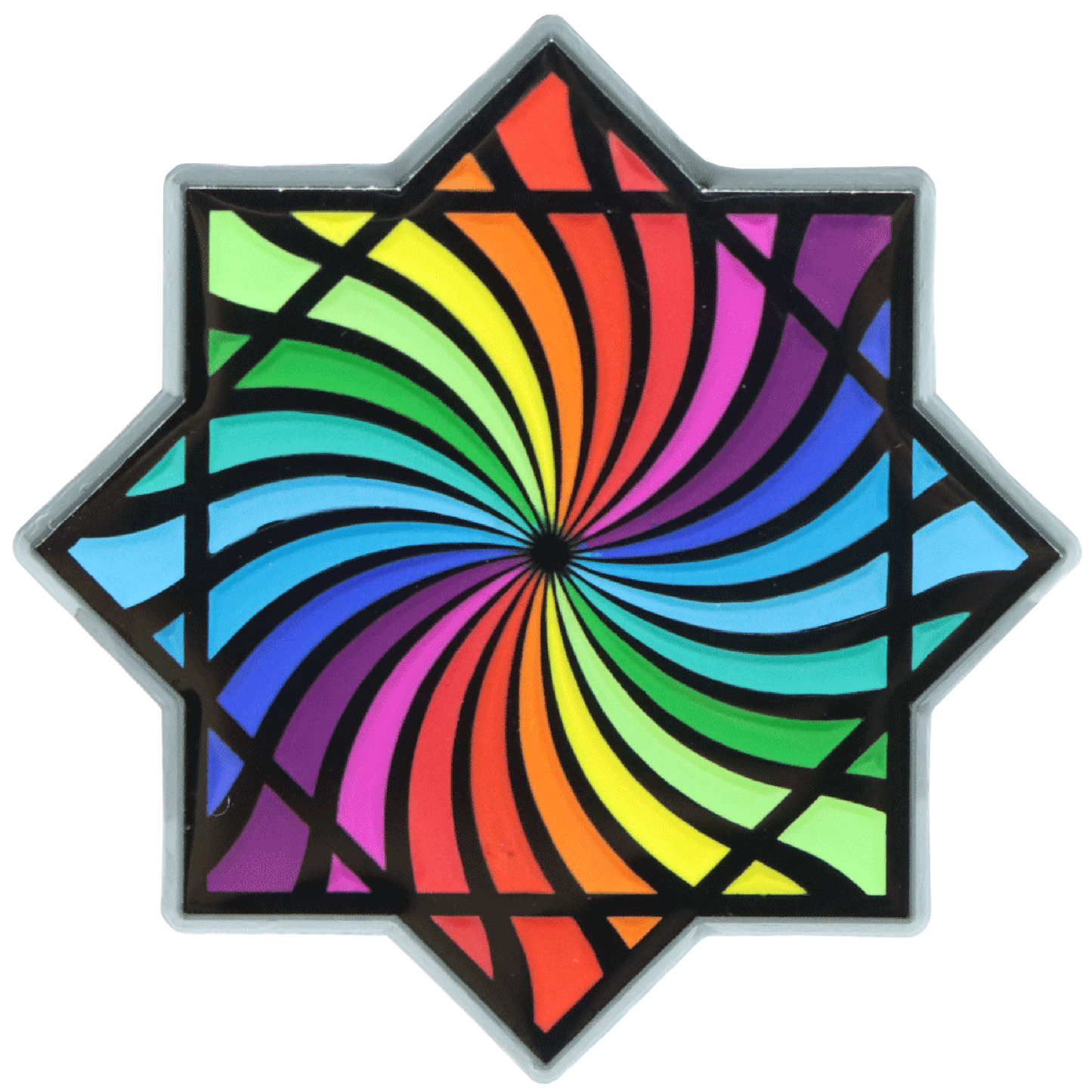 Rainbow Spiral Lapel Pin