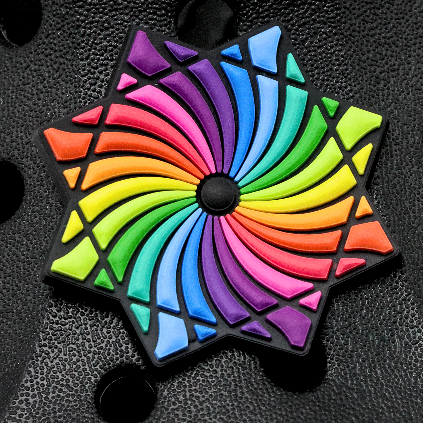 Rainbow Swirl FlowStar Croc Charm