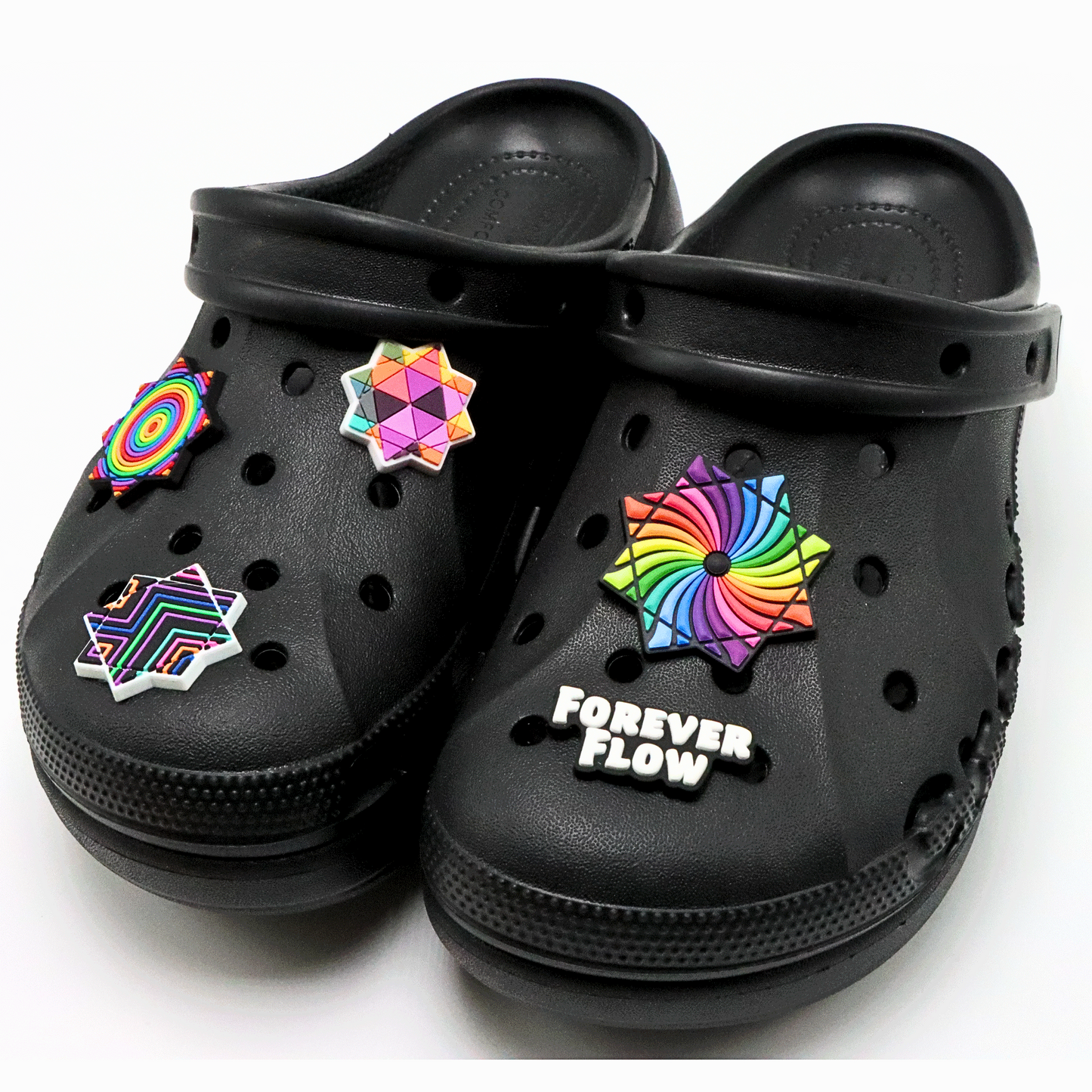 Rainbow Swirl FlowStar Croc Charm