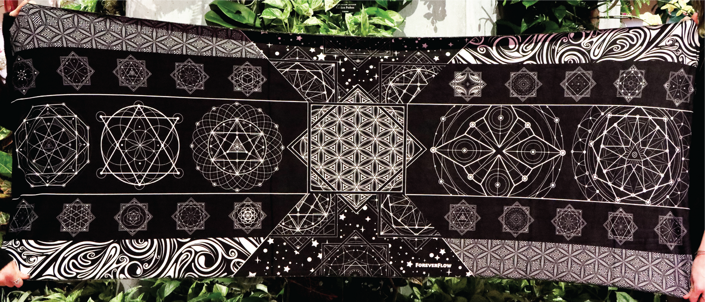 Black and White FlowStar Pashmina
