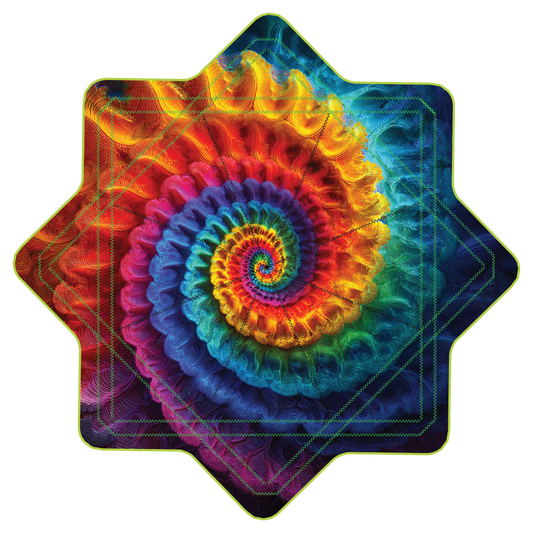 Rainbow Space Fractal – Stash Star - Velcro Pocket (Ready To Ship)