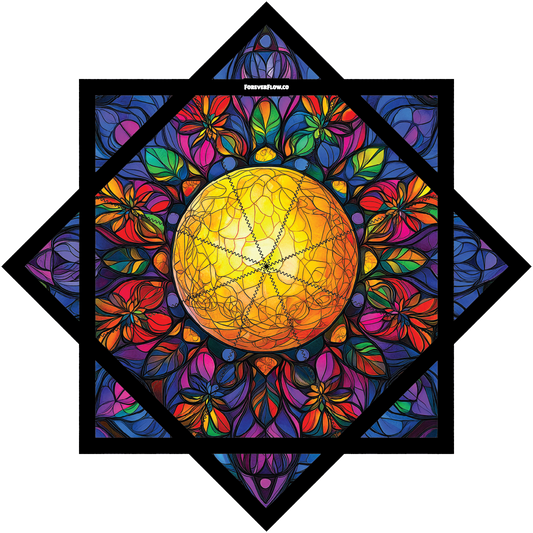 Stained Glass Sun and Moon – Jumbo 48" FlowStar (Ready To Ship)