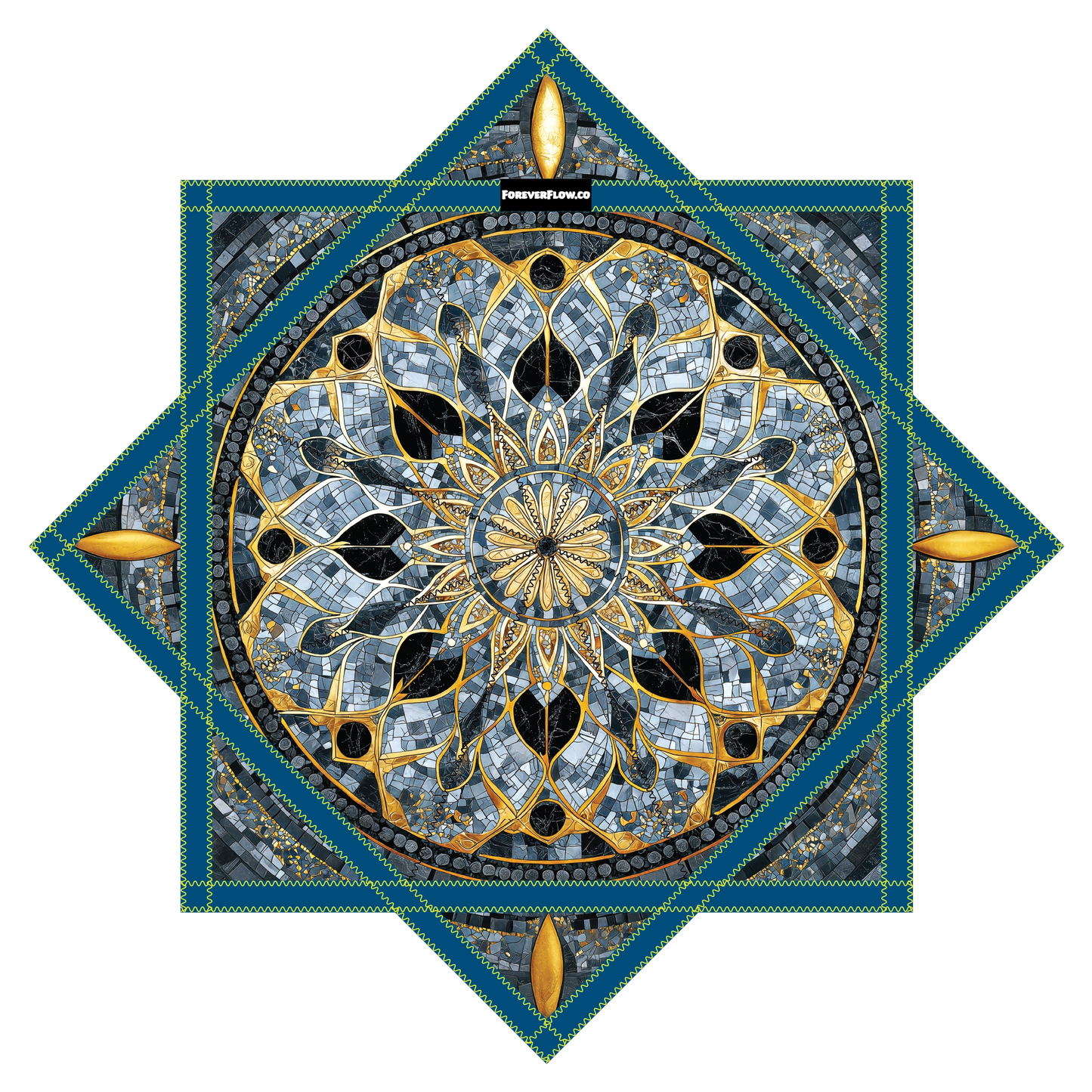 Stone Floor Mosaic – Forever FlowStar 26" (Ready To Ship)