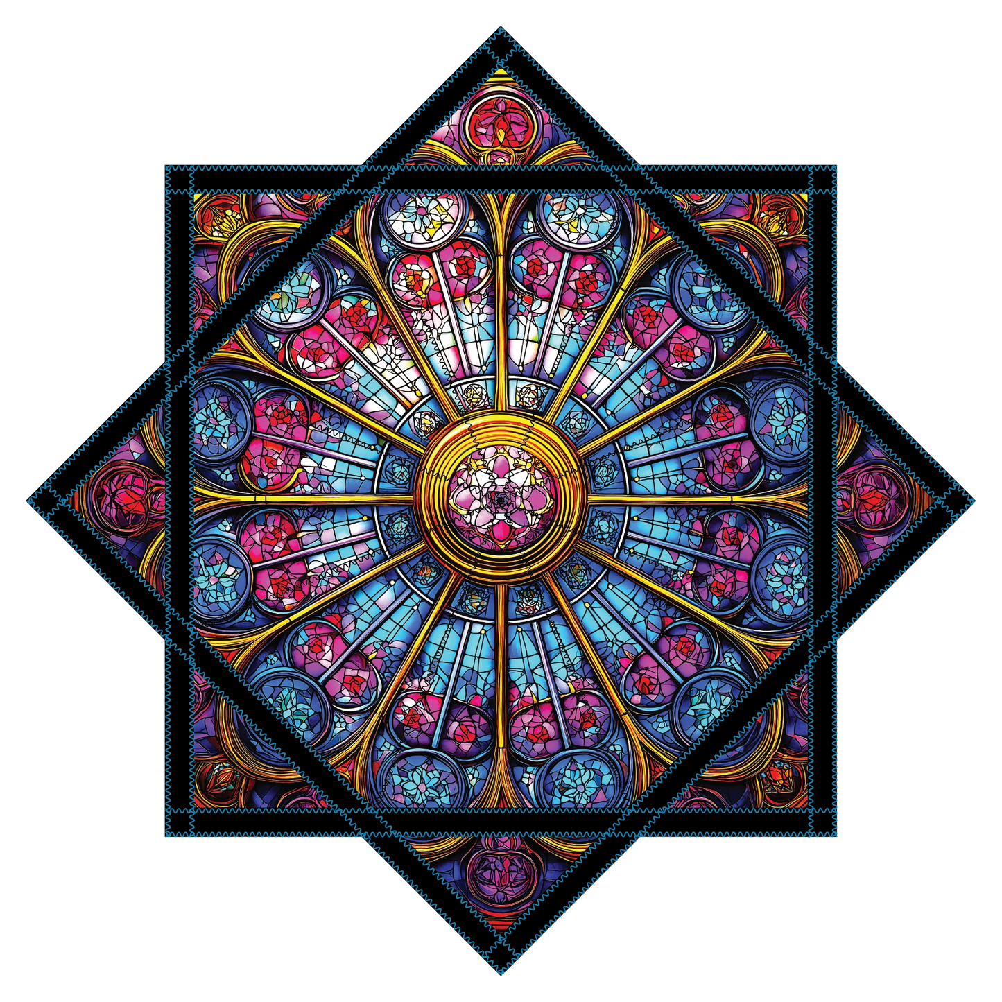 Warm and Cool Stained Glass – Forever FlowStar 26" (Ready To Ship)