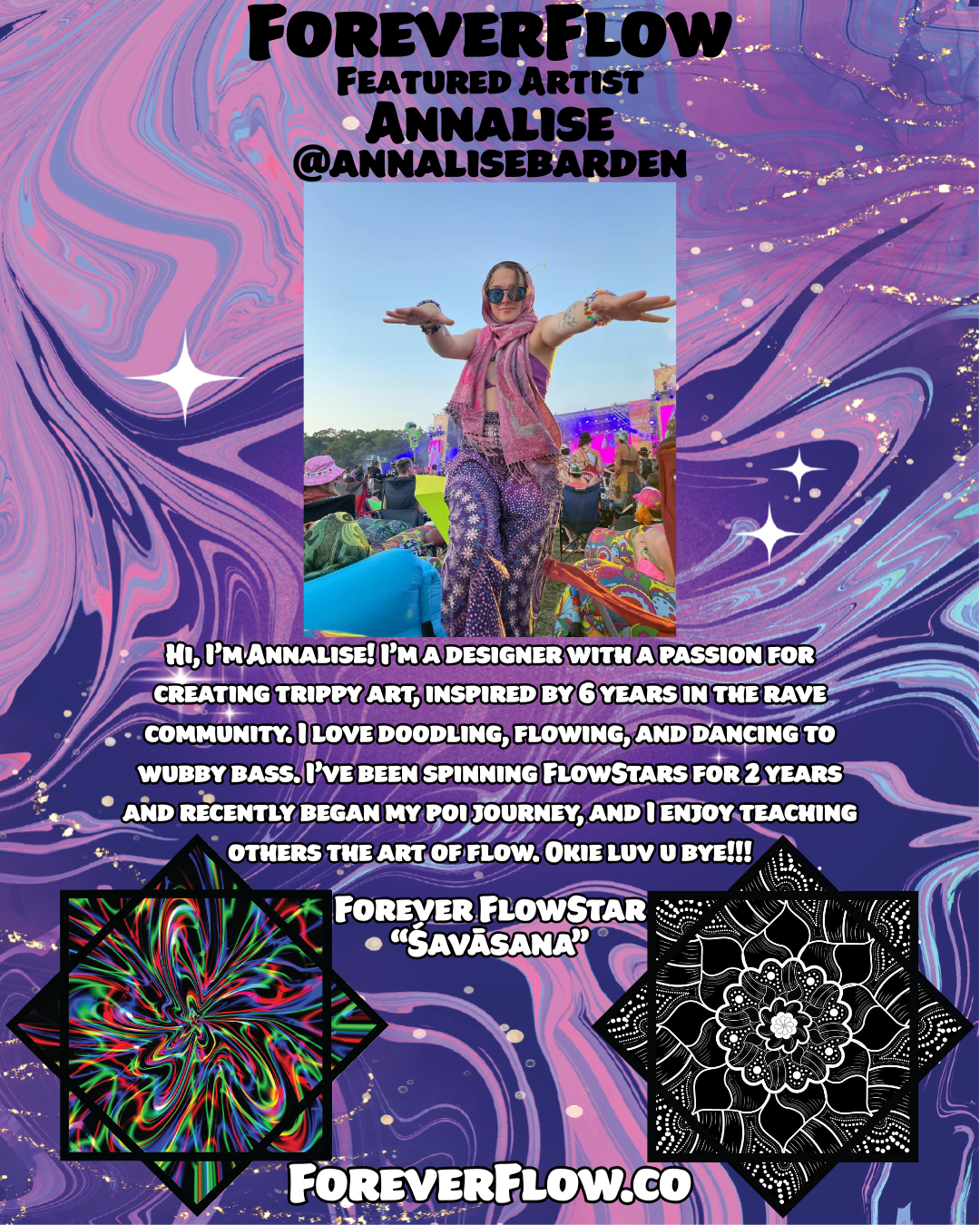 PRE SALE- Śavāsana Artwork By Annalise Barden– Forever FlowStar 26" (Ships Oct 27th)