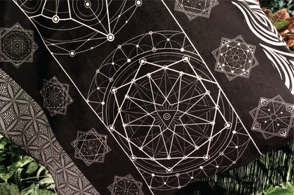 Black and White FlowStar Pashmina