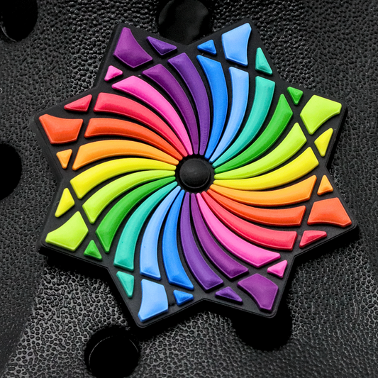 Rainbow Swirl FlowStar Croc Charm