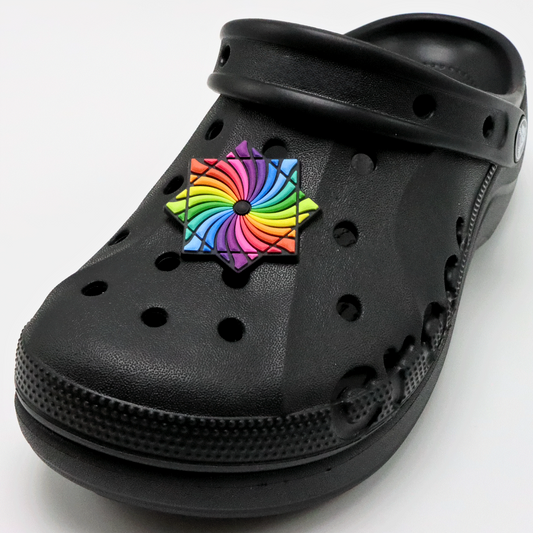 Rainbow Swirl FlowStar Croc Charm