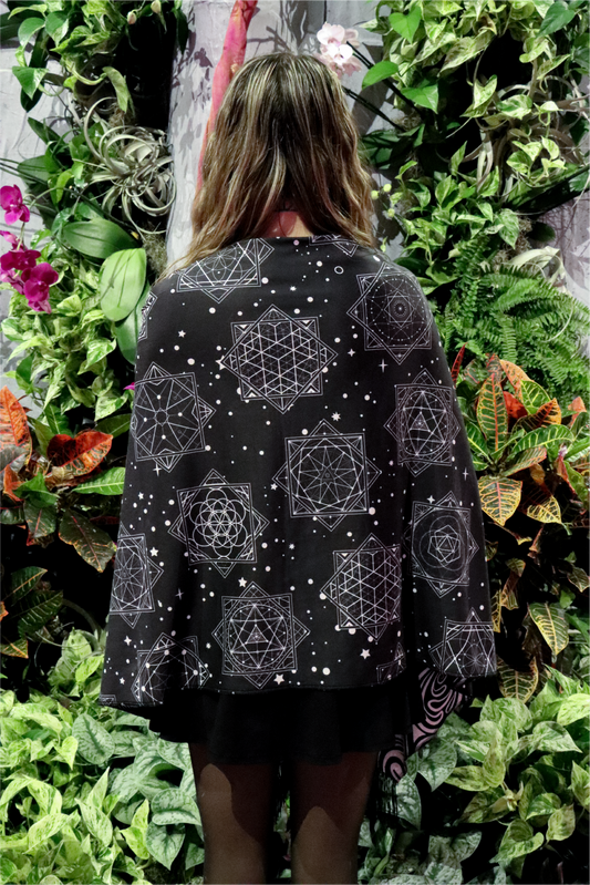 Black and White FlowStar Pashmina