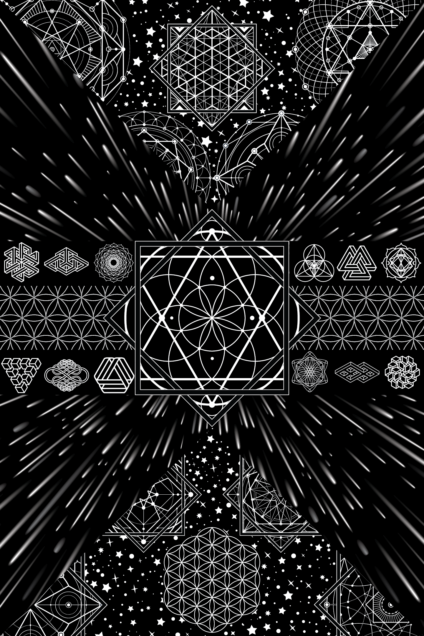 Into The FlowField — 40" x 60" UV-Reactive Tapestry