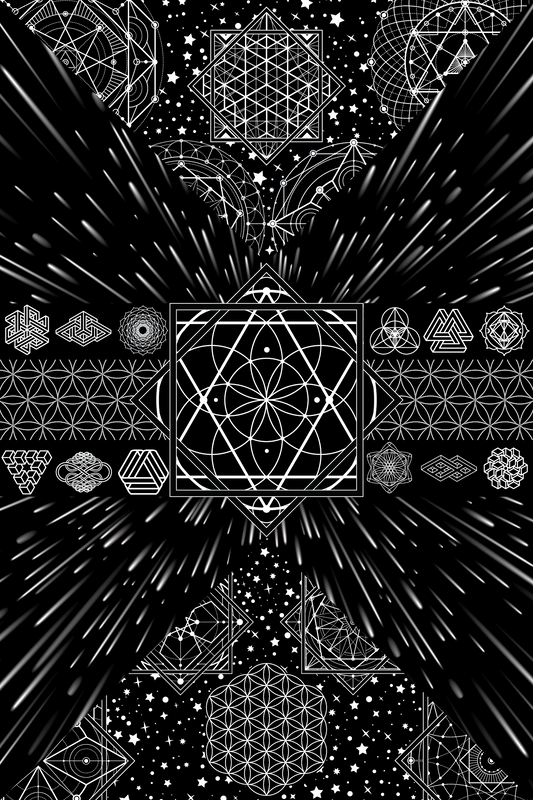 Into The FlowField — 40" x 60" UV-Reactive Tapestry