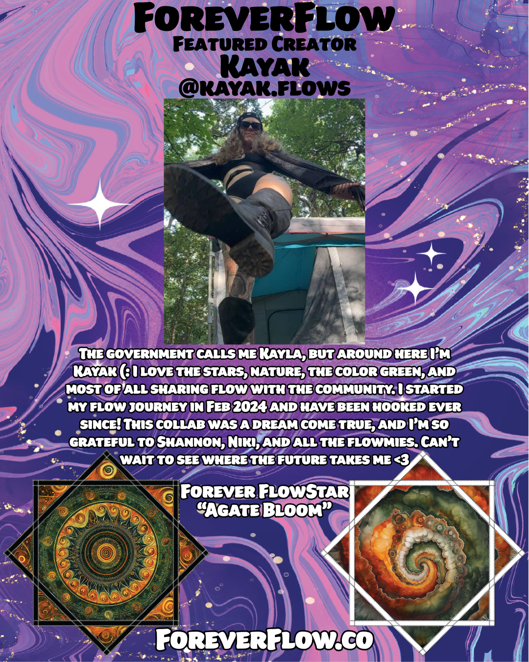 PRE SALE- Agate Bloom Inspired By Kayla Clendining– Forever FlowStar 26" (Ships Oct. 27th)
