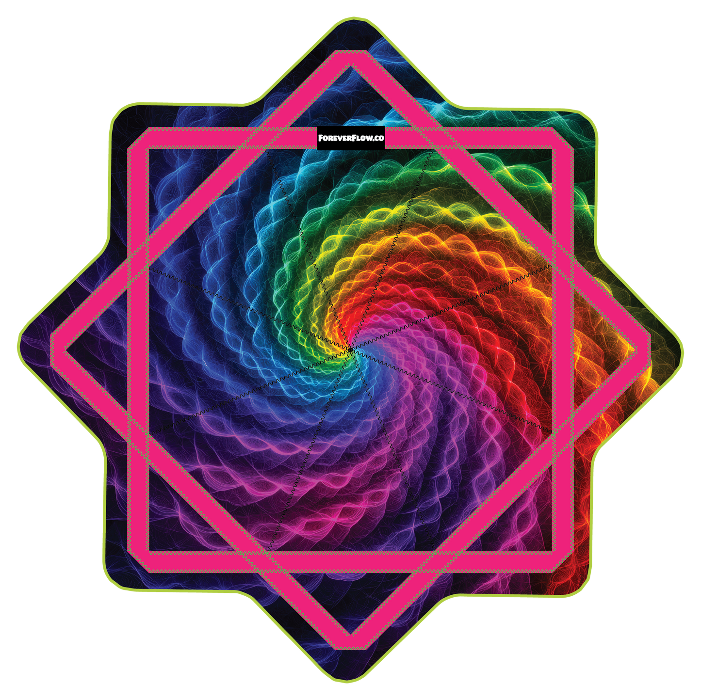 Rainbow Space Fractal –  Stash Star - Velcro Pocket (Ready To Ship)