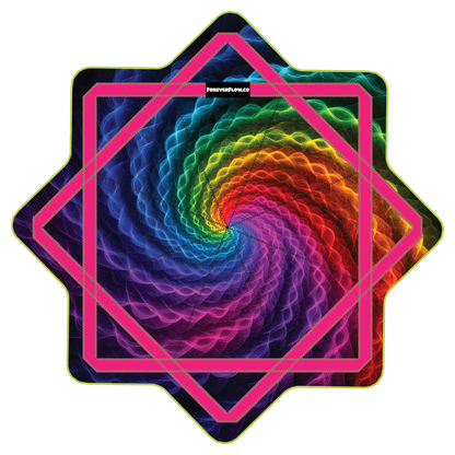 Rainbow Space Fractal –  Stash Star - Velcro Pocket (Ready To Ship)