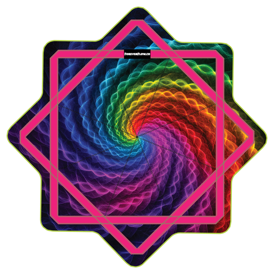 Rainbow Space Fractal –  Stash Star - Velcro Pocket (Ready To Ship)