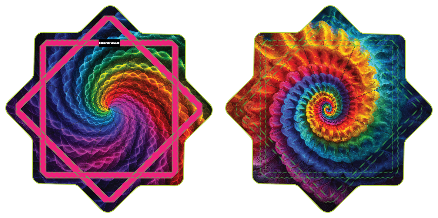 Rainbow Space Fractal –  Stash Star - Velcro Pocket (Ready To Ship)