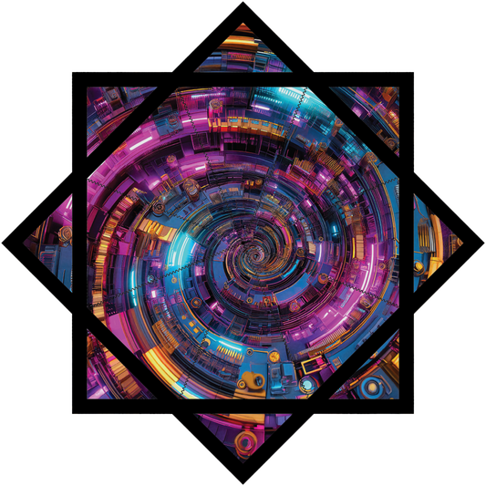 Stained Glass Circuit Board – Jumbo 48" FlowStar (Ready To Ship)