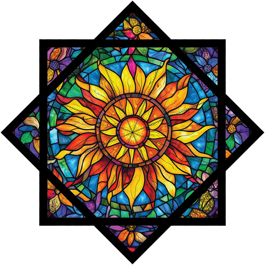 Stained Glass Sun and Moon – Jumbo 48" FlowStar (Ready To Ship)