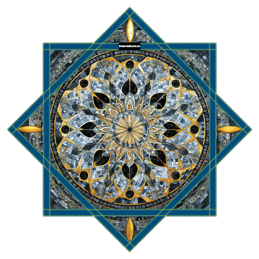 Stone Floor Mosaic – Forever FlowStar 26" (Ready To Ship)