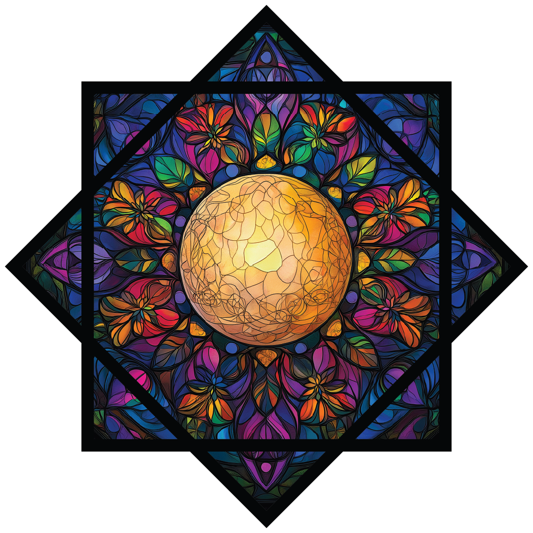 Sun and Moon Stained Glass –  Forever FlowStar 26" (Ships by August 1st)