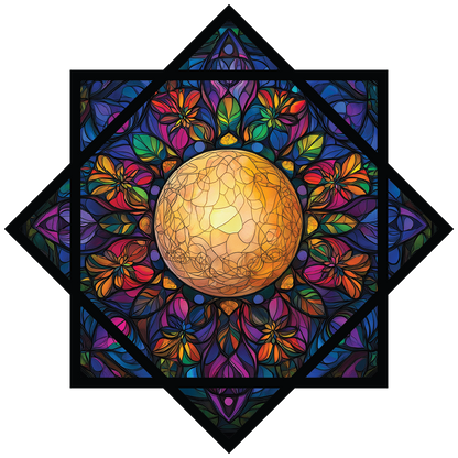 Sun and Moon Stained Glass –  Forever FlowStar 26" (Ships by August 1st)