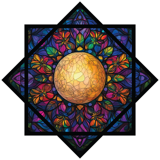 Sun and Moon Stained Glass –  Forever FlowStar 26" (Ships by August 1st)