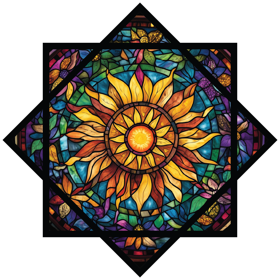 Sun and Moon Stained Glass –  Forever FlowStar 26" (Ships by August 1st)
