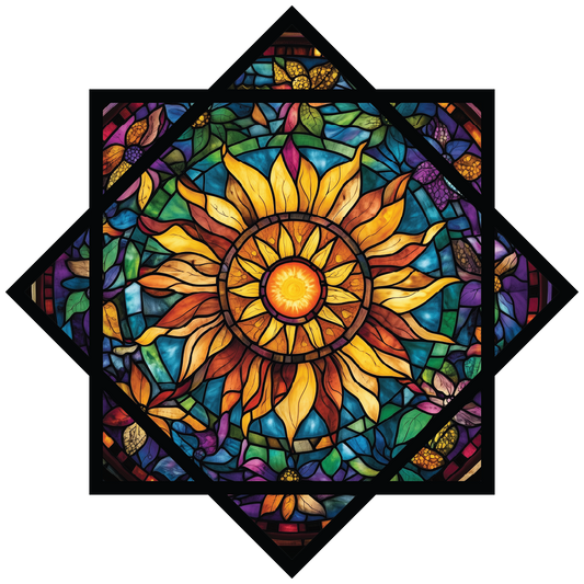 Sun and Moon Stained Glass –  Forever FlowStar 26" (Ships by August 1st)