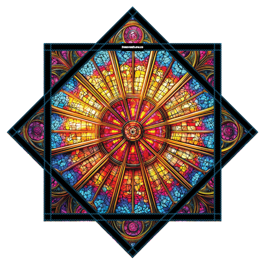 Warm and Cool Stained Glass – Forever FlowStar 26" (Ready To Ship)