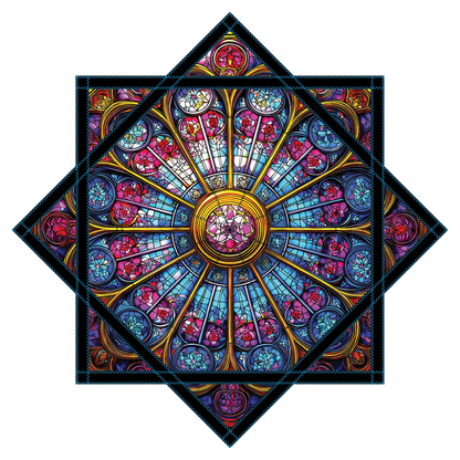 Warm and Cool Stained Glass – Forever FlowStar 26" (Ready To Ship)
