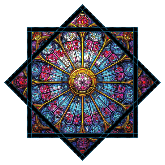 Warm and Cool Stained Glass – Forever FlowStar 26" (Ready To Ship)